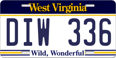 WV license plate DIW336