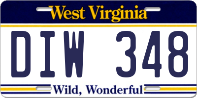 WV license plate DIW348