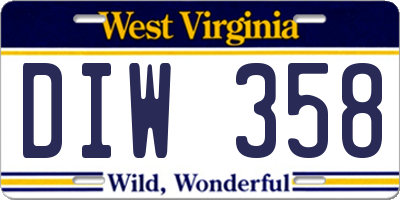 WV license plate DIW358