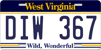 WV license plate DIW367