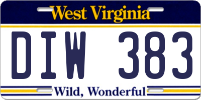 WV license plate DIW383