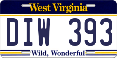 WV license plate DIW393