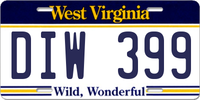 WV license plate DIW399