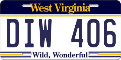 WV license plate DIW406