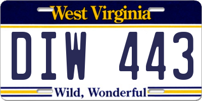 WV license plate DIW443