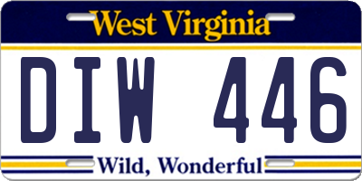 WV license plate DIW446