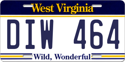 WV license plate DIW464