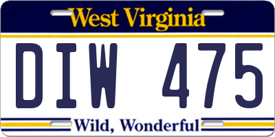 WV license plate DIW475