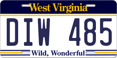 WV license plate DIW485