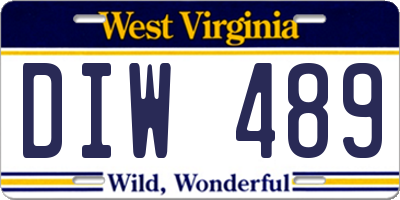 WV license plate DIW489