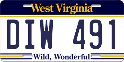 WV license plate DIW491