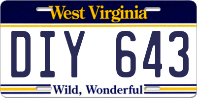 WV license plate DIY643