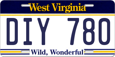 WV license plate DIY780