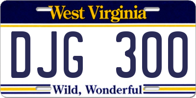 WV license plate DJG300