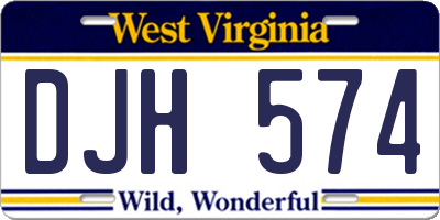 WV license plate DJH574