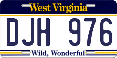 WV license plate DJH976