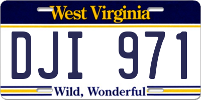 WV license plate DJI971