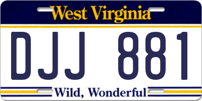 WV license plate DJJ881