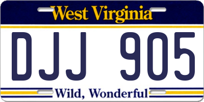 WV license plate DJJ905