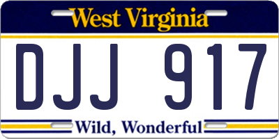 WV license plate DJJ917