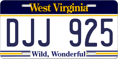 WV license plate DJJ925