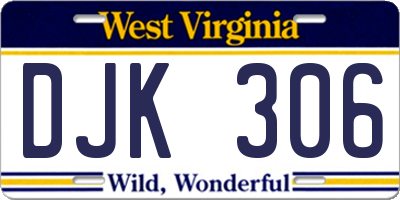 WV license plate DJK306