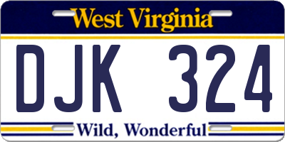 WV license plate DJK324