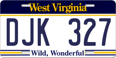 WV license plate DJK327