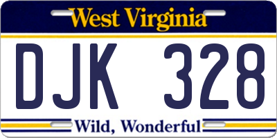 WV license plate DJK328