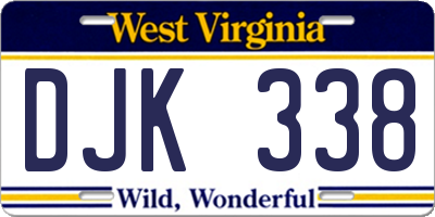 WV license plate DJK338