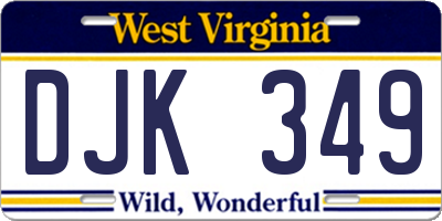 WV license plate DJK349