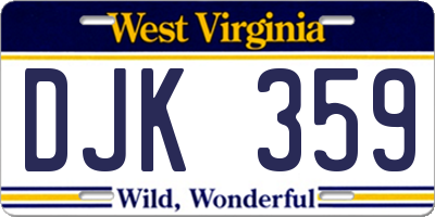 WV license plate DJK359