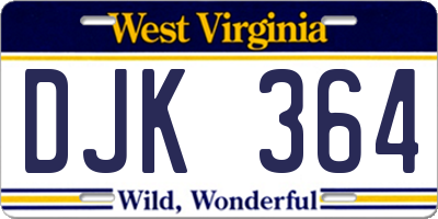 WV license plate DJK364