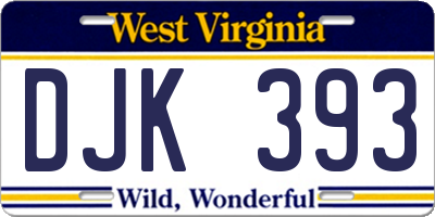 WV license plate DJK393