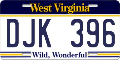 WV license plate DJK396