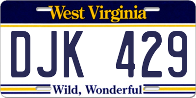 WV license plate DJK429