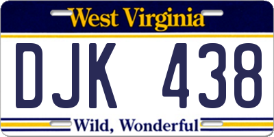 WV license plate DJK438