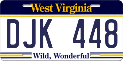 WV license plate DJK448