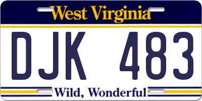 WV license plate DJK483