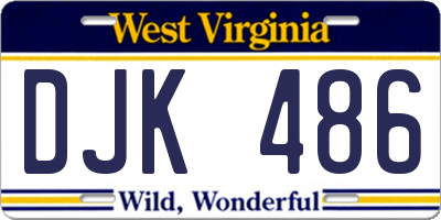 WV license plate DJK486