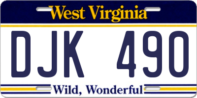 WV license plate DJK490