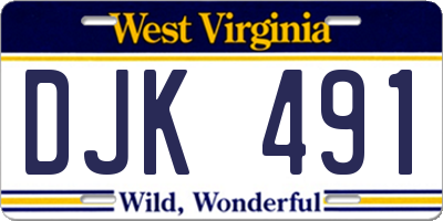 WV license plate DJK491