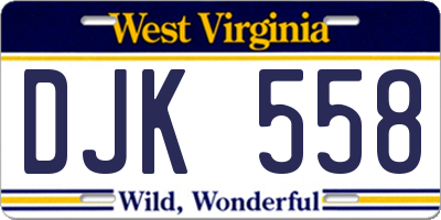 WV license plate DJK558