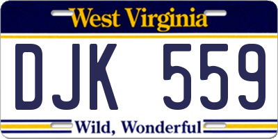 WV license plate DJK559