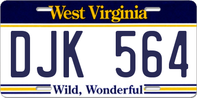 WV license plate DJK564