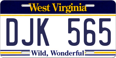 WV license plate DJK565