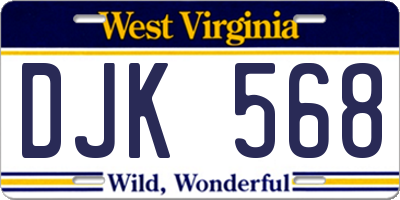 WV license plate DJK568