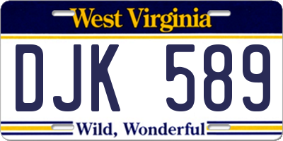 WV license plate DJK589