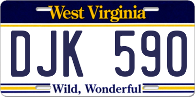 WV license plate DJK590