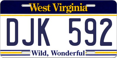 WV license plate DJK592